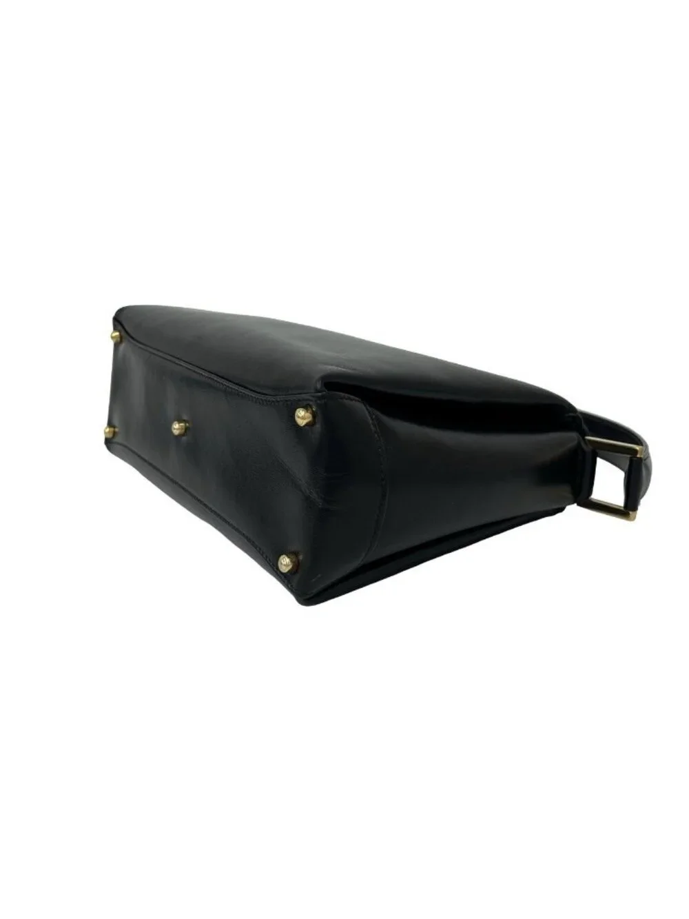 Gucci Vintage Logo Leather Handbag Mini Tote Black